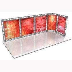 This 10 x 20 custom trade show truss system will help you stand out at the next trade show, drawing attention from across the exhibit floor.  Truss exhibits are one of the most structurally elaborate trade show displays.  They are popular with exhibitors