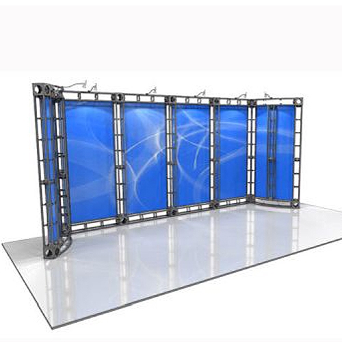 This 10 x 20 custom trade show truss system will help you stand out at the next trade show, drawing attention from across the exhibit floor.  Truss exhibits are one of the most structurally elaborate trade show displays.  They are popular with exhibitors