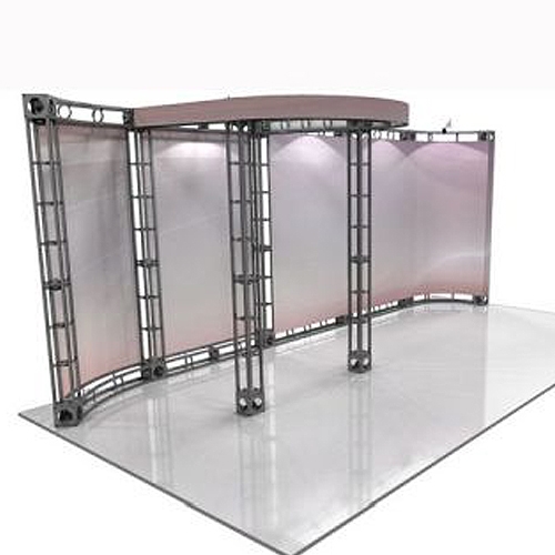 This 10 x 20 custom trade show truss system will help you stand out at the next trade show, drawing attention from across the exhibit floor.  Truss exhibits are one of the most structurally elaborate trade show displays.  They are popular with exhibitors