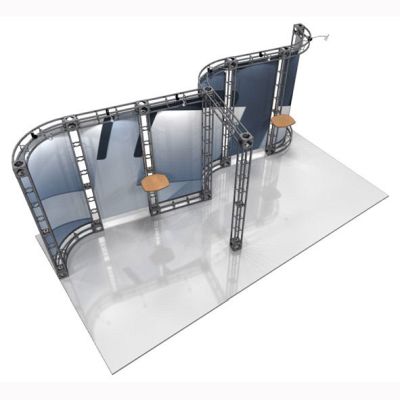 This 10 x 20 custom trade show truss system will help you stand out at the next trade show, drawing attention from across the exhibit floor.  Truss exhibits are one of the most structurally elaborate trade show displays.  They are popular with exhibitors
