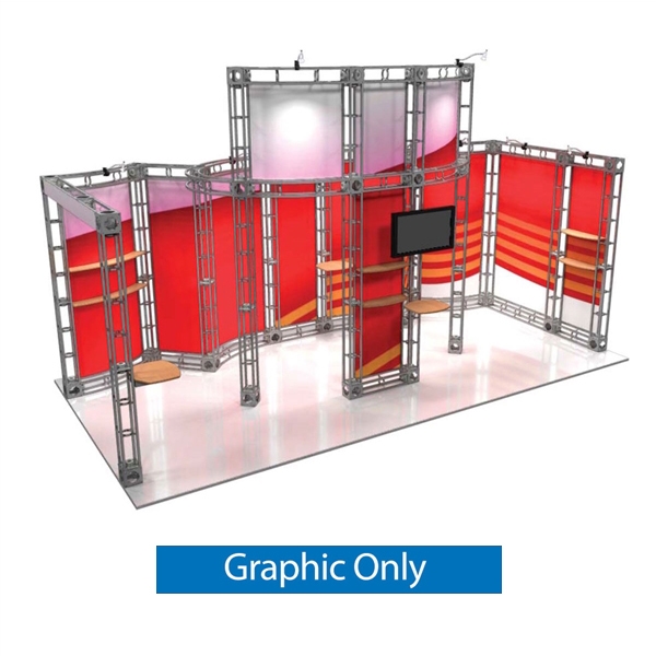 This 10ft x 15ft custom trade show truss system will help you stand out at the next trade show, drawing attention from across the exhibit floor.  Truss exhibits are one of the most structurally elaborate trade show displays.