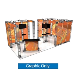 This 10ft x 15ft custom trade show truss system will help you stand out at the next trade show, drawing attention from across the exhibit floor.  Truss exhibits are one of the most structurally elaborate trade show displays. 