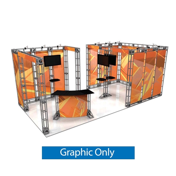 This 10ft x 15ft custom trade show truss system will help you stand out at the next trade show, drawing attention from across the exhibit floor.  Truss exhibits are one of the most structurally elaborate trade show displays. 