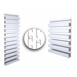 6in x 96in Bulk Single Sided Aluminum Slatwall  is the next generation tool for storage, organization and display. The horizontal slatwall panels in Aluminum finish from Store Supply Warehouse will add a modern touch to your retail store display.