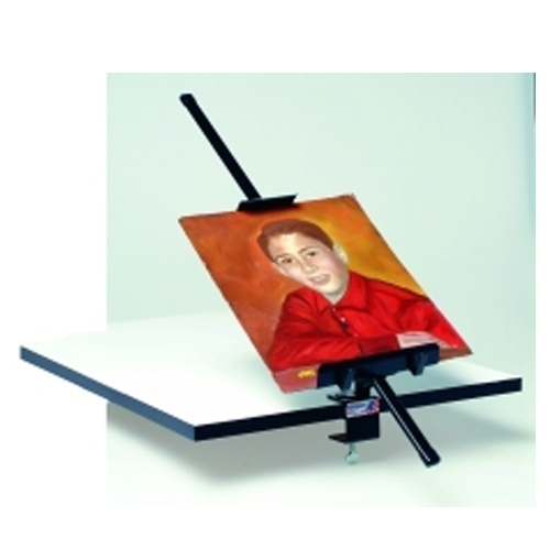 30in Height Testrite Table Mount Easel are used as a vertical, and sometimes horizontal, support to either display finished artworks or to use as an actual working surface. Testrite Table Mount Easel available in a wide range of sizes.