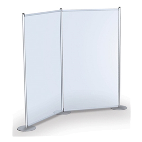 Backwall Privacy Banner Stands Pole Pockets Graphic -  Holds 3 Graphics. The portable, lightweight aluminum base allows quick graphic changes. Great for exhibitor, event and retail environments.Rigid Graphic Holders can hold variety of signage