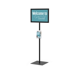 Perfex Pedestal Square Base Telescopic Pole Sign Frame designed to get your marketing message noticed on the trade show or retail floor. These store displays hold 11in x 14in custom graphics that are easy to replace & update.