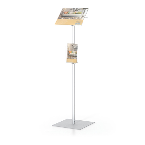 Telescopic Acrylic Stand with 12 Square Base designed to get your marketing message noticed on the trade show or retail floor. These store displays hold 11in custom graphics that are easy to replace & update.