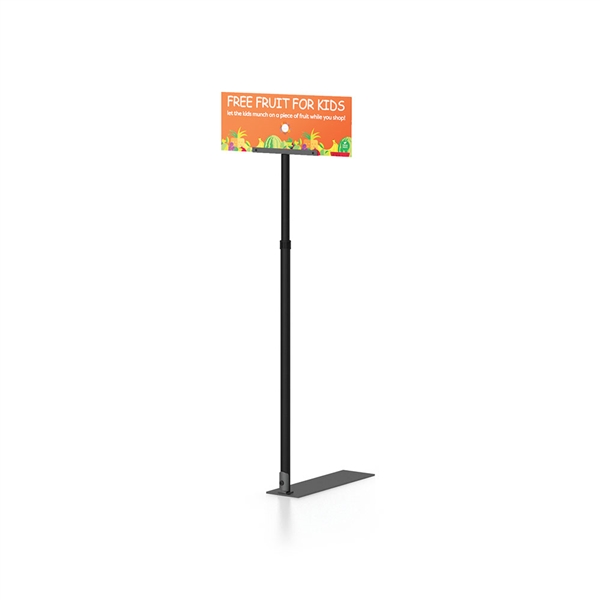 U Channel Shovel Base Telescopic Stand designed to get your marketing message noticed on the trade show or retail floor. These store displays hold 8in custom graphics that are easy to replace & update.