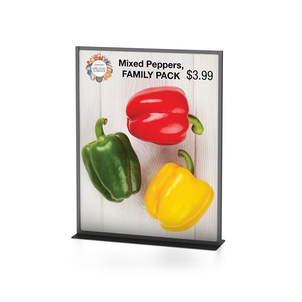 Framette Topper designed to get your marketing message noticed on the trade show or retail floor. These store displays hold 11in x 14in custom graphics that are easy to replace & update.