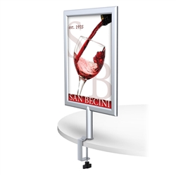 CounterTop Perfex Clamp-On Frame designed to get your marketing message noticed on the trade show or retail floor. These store displays hold 8.5in x 11in custom graphics that are easy to replace & update.