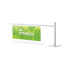 Stellar Aisle Straight Square Base Marker designed to get your marketing message noticed on the trade show or retail floor. These store displays hold 24in x 9in custom graphics that are easy to replace & update.