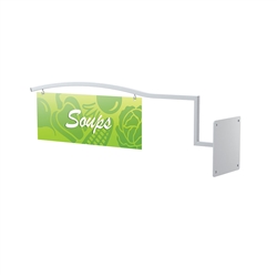 Stellar Aisle Curved Step Square Mount Marker designed to get your marketing message noticed on the trade show or retail floor. These store displays hold 24in custom graphics that are easy to replace & update.