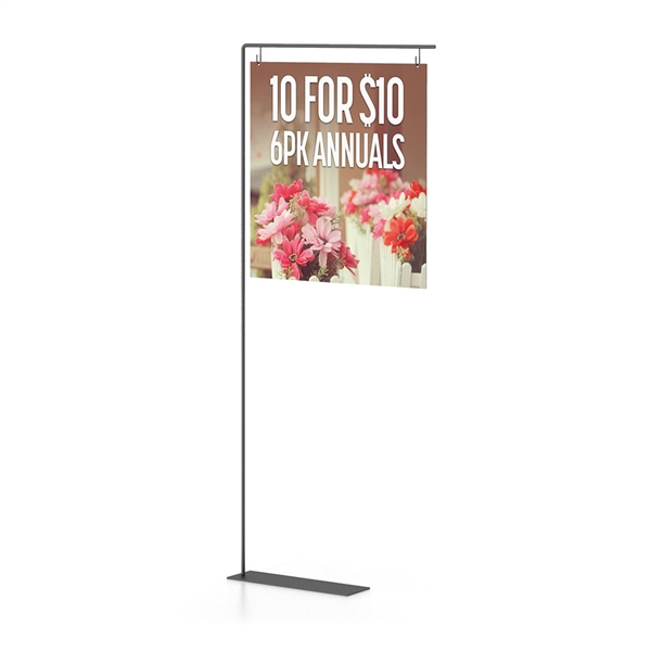 Steel Shovel Base, Black designed to get your marketing message noticed on the trade show or retail floor. These store displays hold 60in custom graphics that are easy to replace & update.