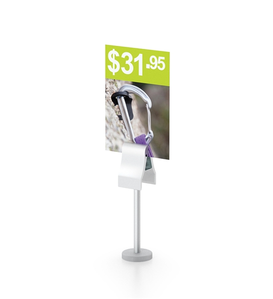 Magnetic Clamp Signholder designed to get your marketing message noticed on the trade show or retail floor. These store displays hold 4in custom graphics that are easy to replace & update.