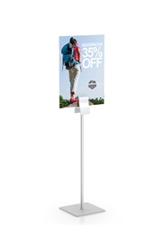 Clamp Stand Fixed Height designed to get your marketing message noticed on the trade show or retail floor. These store displays hold 12in custom graphics that are easy to replace & update.