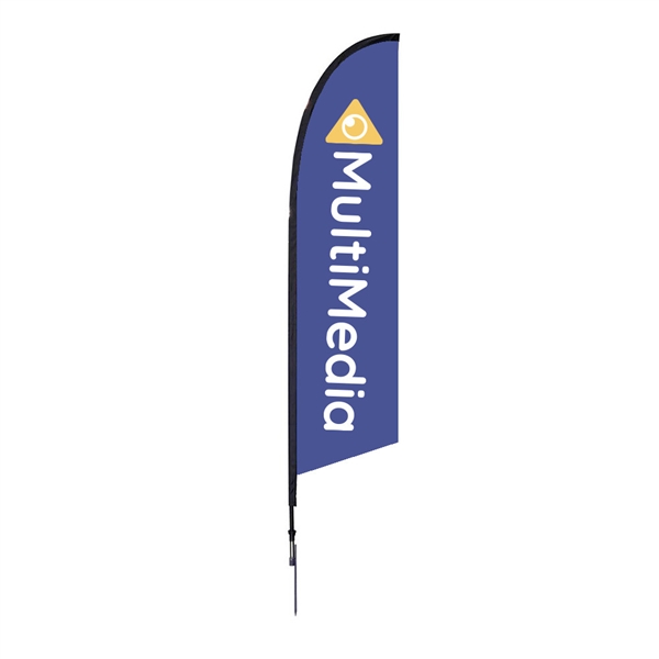Outdoor promotional flag stands get your message noticed!  Custom printed 10.5ft  single-sided Falcon outdoor flags are perfect for retail stores, car dealerships, fairs, expos, trade shows and more to grab customer attention.