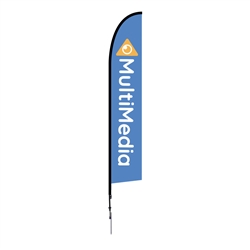 Outdoor promotional flag stands get your message noticed!  Custom printed 14ft  single-sided Falcon outdoor flags are perfect for retail stores, car dealerships, fairs, expos, trade shows and more to grab customer attention.