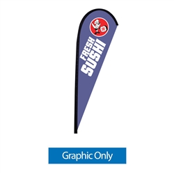 Outdoor promotional flags get your message noticed!  Custom printed 9ft Sunbrid single-sided Teardrop outdoor flags are perfect for retail stores, car dealerships, fairs, expos, trade shows and more to grab customer attention.