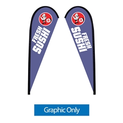 Outdoor promotional flags get your message noticed!  Custom printed 9ft Sunbrid double-sided Teardrop outdoor flags are perfect for retail stores, car dealerships, fairs, expos, trade shows and more to grab customer attention.
