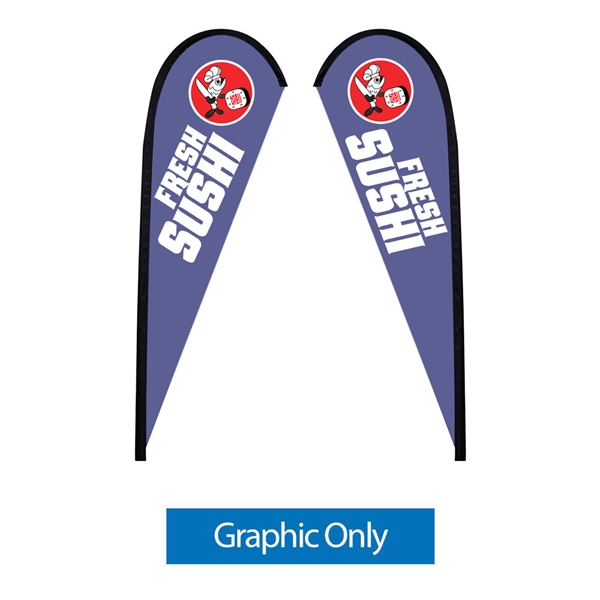 Outdoor promotional flags get your message noticed!  Custom printed 9ft Sunbrid double-sided Teardrop outdoor flags are perfect for retail stores, car dealerships, fairs, expos, trade shows and more to grab customer attention.