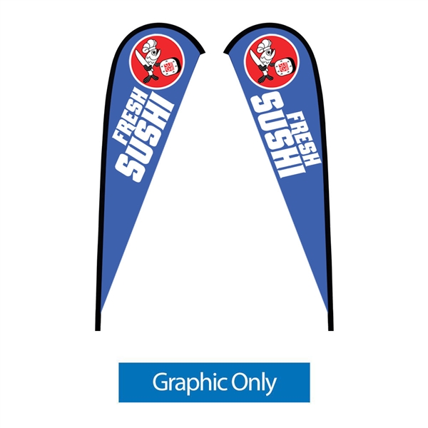 Outdoor promotional flags get your message noticed!  Custom printed 12ft Sunbrid double-sided Teardrop outdoor flags are perfect for retail stores, car dealerships, fairs, expos, trade shows and more to grab customer attention.