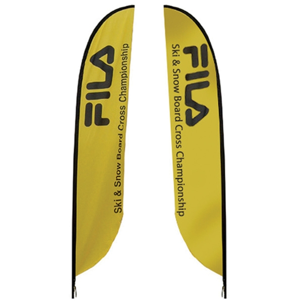 Outdoor promotional flags get your message noticed!  Custom printed 15.75ft  double-sided Feather outdoor flags are perfect for retail stores, car dealerships, fairs, expos, trade shows and more to grab customer attention.