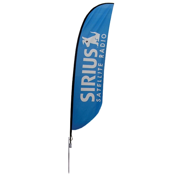Outdoor promotional flag stands get your message noticed!  Custom printed 16.4ft  single-sided Feather outdoor flags are perfect for retail stores, car dealerships, fairs, expos, trade shows and more to grab customer attention.