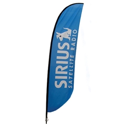 Outdoor promotional flags get your message noticed!  Custom printed 16.4ft  single-sided Feather outdoor flags are perfect for retail stores, car dealerships, fairs, expos, trade shows and more to grab customer attention.