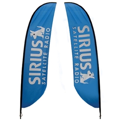 Outdoor promotional flags get your message noticed!  Custom printed 16.4ft  double-sided Feather outdoor flags are perfect for retail stores, car dealerships, fairs, expos, trade shows and more to grab customer attention.