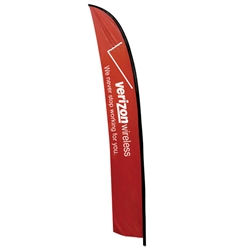 Outdoor promotional flags get your message noticed!  Custom printed 19.7ft  single-sided Feather outdoor flags are perfect for retail stores, car dealerships, fairs, expos, trade shows and more to grab customer attention.