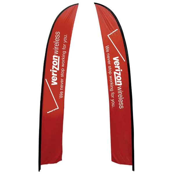 Outdoor promotional flags get your message noticed!  Custom printed 19.7ft  double-sided Feather outdoor flags are perfect for retail stores, car dealerships, fairs, expos, trade shows and more to grab customer attention.