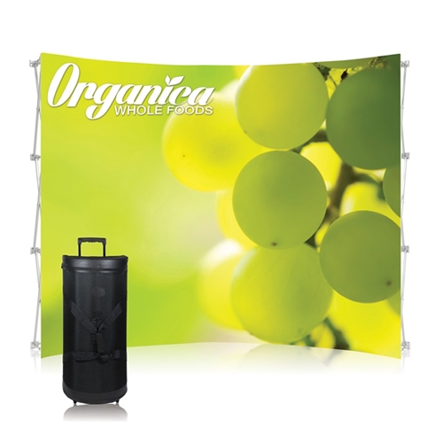 10ft Curved Ready Pop Tension Fabric PopUp Display (Frame & Graphic) No Endcaps. Ready Pop is the FASTEST booth to setup, clocked in at just 2-minutes.10ft Curved Ready Pop Tension Fabric Trade Show display popular curved backwall floor display.