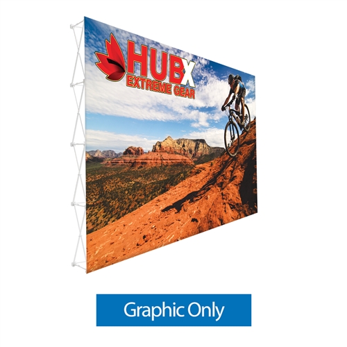 15ft  x 10ft RPL Fabric Pop Up Display Straight - Graphic Only (NO Endcaps). It is the light version of our Ready Pop Fabric Pop Up Display. RPL displays reaches a height of 10 feet! 10ft x 10ft RPL Fabric Pop Up is the perfect display on the go.