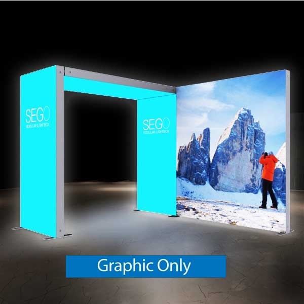 10ft x 10ft SEGO Backlit Booth - Configuration C | Double-Sided Graphic Only| Backlit Trade Show Booth