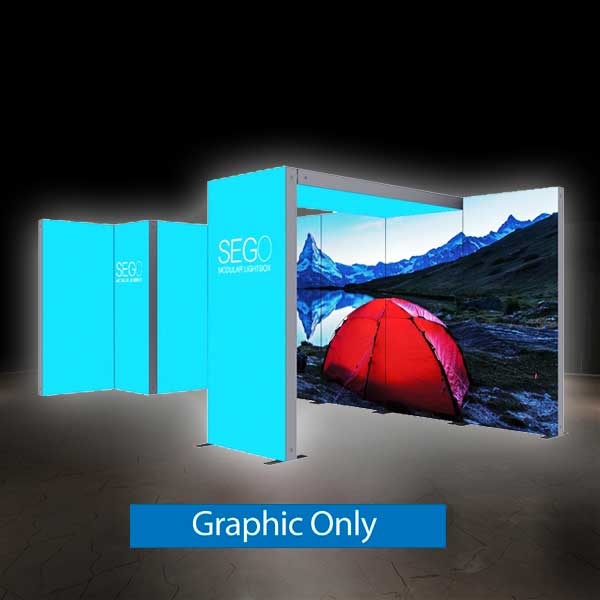 20ft x 10ft SEGO Backlit Booth - Configuration F | Double-Sided Graphic Only| Backlit Trade Show Booth