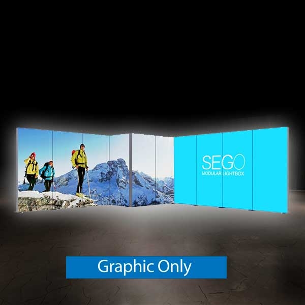 20ft x 20ft SEGO Backlit Booth - Configuration I | Graphic Only| Backlit Trade Show Booth