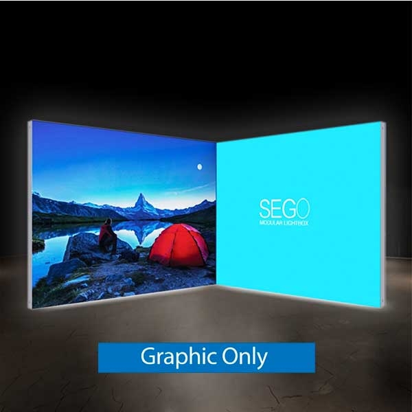 20ft x 20ft SEGO Backlit Booth - Configuration B | Graphic Only| Backlit Trade Show Booth