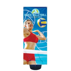 2ft x 5in Zephyr Outdoor Banner Stand Single-Sided Graphic Package has adjustable width and height to hold wide range of banners with corner grommets. Zephyr Outdoor Banner Stand can support a few sizes of graphics, allowing you displaying your message