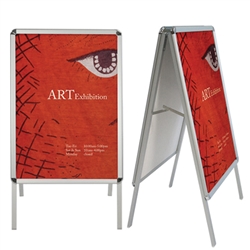 Promote your business with A-Frame Sidewalk Sign Snap Frame Display Hardware Only. A great selection of weather resistant, outdoor signs,  Flying Flag Pole Banner Displays, Outdoor Banner Stands. Buy a sidewalk sign frame, real estate or A-frame curb sign