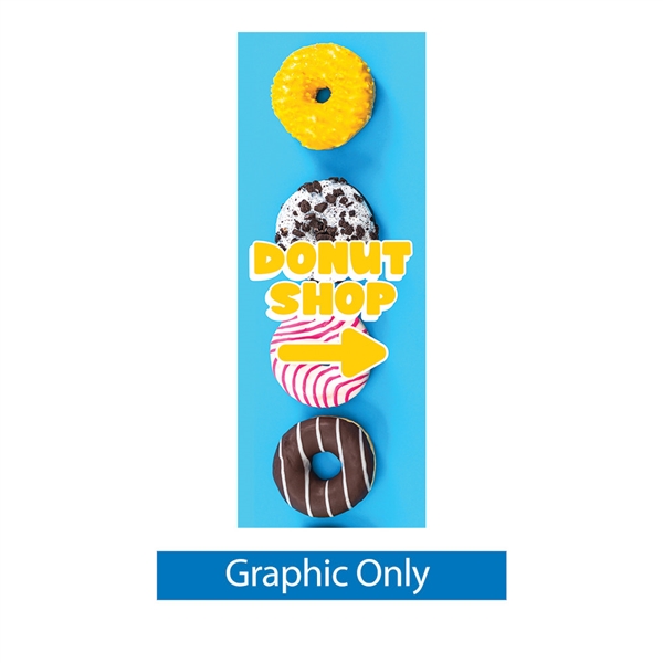 31.5in x 71in Zeppy outdoor banner stand display has both stability and looks. It is adjustable in both width and height to allow multiple graphic sizes, and has a large base that can be filled with either water or sand. Price includes stand hardware.