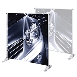 3ft x 4ft Jumbo Banner Large Tube Fabric Graphic Package. This particular selection has smaller tubes that measure 1 1/8"" in diameter and connect together on all four sides. The fabric graphic slides onto the top and bottom cross bars, and displays tautl