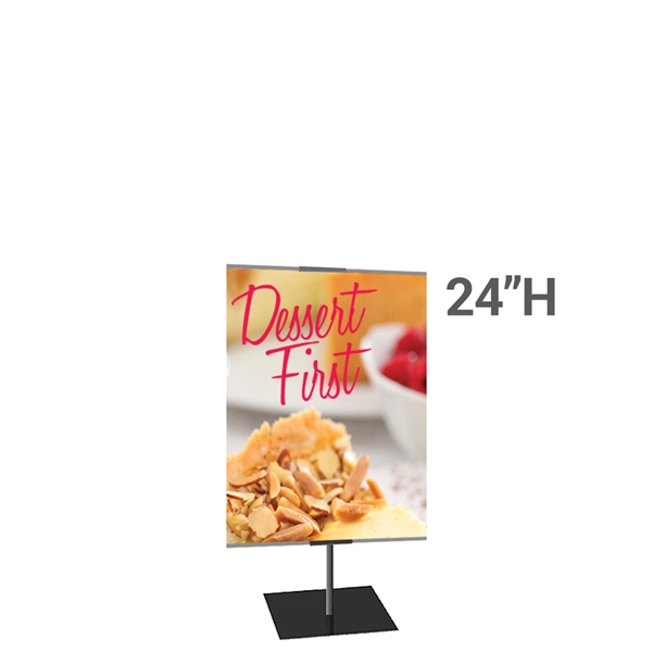 24in x 24in Classic Banner Stand Medium Black With Square Base Double-Sided Graphic Package. We offers a full line of trade show displays, pop up booths, banner stands, table top displays, banner stands, hanging banners, signs, molded shipping cases.