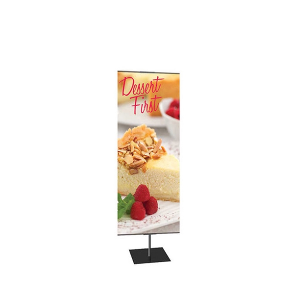 24in x 48in Classic Banner Stand Medium Silver With Square Base Double-Sided Graphic Package. We offers a full line of trade show displays, pop up booths, banner stands, table top displays, banner stands, hanging banners, signs, molded shipping cases.