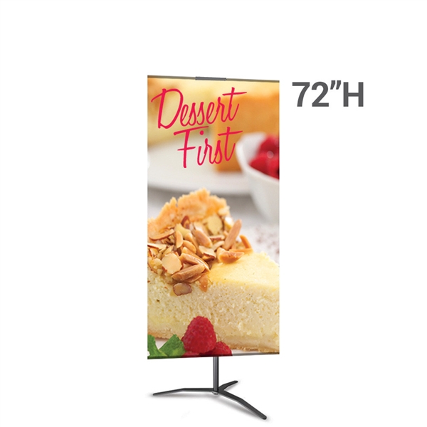24in x 72in Classic Banner Stand Medium Black With Travel Base Single-Sided Graphic Package. We offers a full line of trade show displays, pop up booths, banner stands, table top displays, banner stands, hanging banners, signs, molded shipping cases.