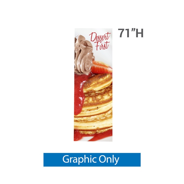 24 In. X 71 In. X1 Banner Stand Small Graphic Only. Carbon fiber poles allow the X1 banner stand to hold a 24" X 71" (2 ft X 5.9 ft) digital print taut and straight.