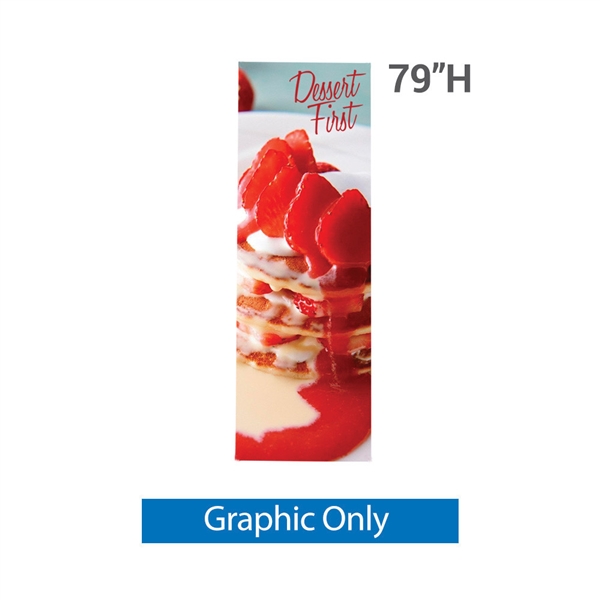 31.5 in x 79 in X2 Banner Stand Medium Graphic Only. Carbon fiber poles allow the X2 banner stand to hold a 31.5â€ X 79â€ (2.6 ft X 6.6 ft) digital print tight and straight. Stand comes with a one year warranty.