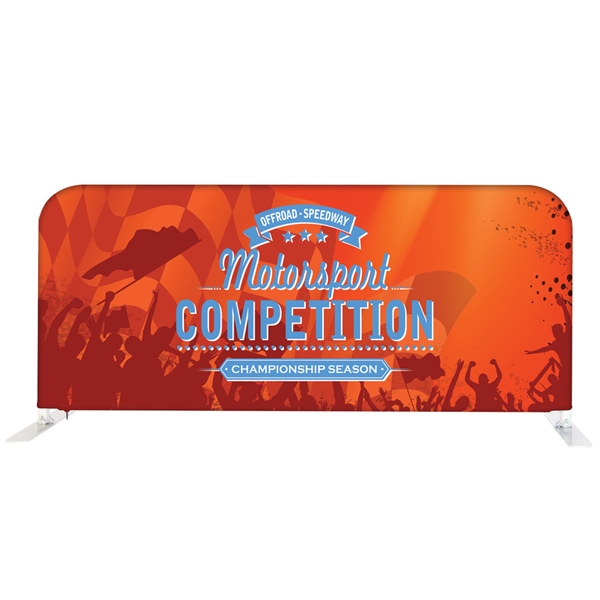 7ft x 3ft EZ Barrier Outdoor Large Single-Sided Trade Show Display (w/ White Back) | Metal Tube Frame & Custom Tension Fabric Sub-Dye Pillowcase Graphics |xyzDisplays.com