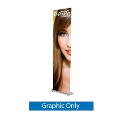 24in x 92in Black SilverStep Retractable Banner Stand Vinyl Graphic Only. SilverStep Retractable Banner Stands Displays are ideal for trade show or events. Professional banner stands for trade shows and presentations.