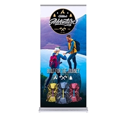 36in x 80in Best Roll Up Banner Stand (w/ Vinyl Banner) - One Choice. Huge assortment of retractable bannerstands. Silverstep retractable telescoping trade show banner stand display is a marketing solution.